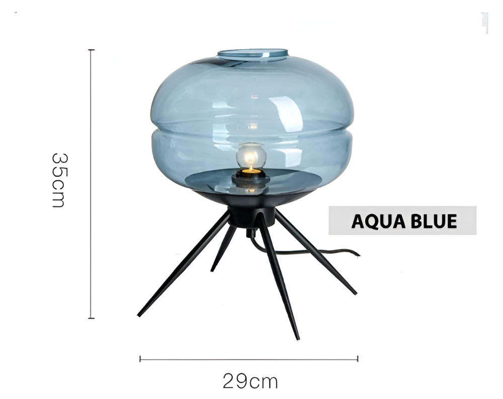 GlossiQuad Bordslampa - Vintage Dome Quadpod Design E27 Glas Skrivbordslampa