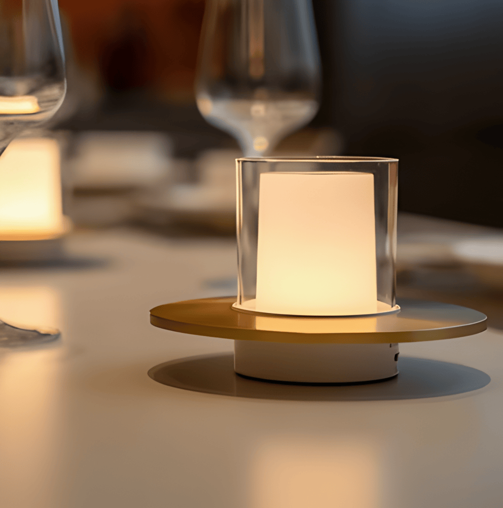 GlowGest Bordslampa - Modern Uppladdningsbar Cylindrisk Ljus LED Skrivbordslampa