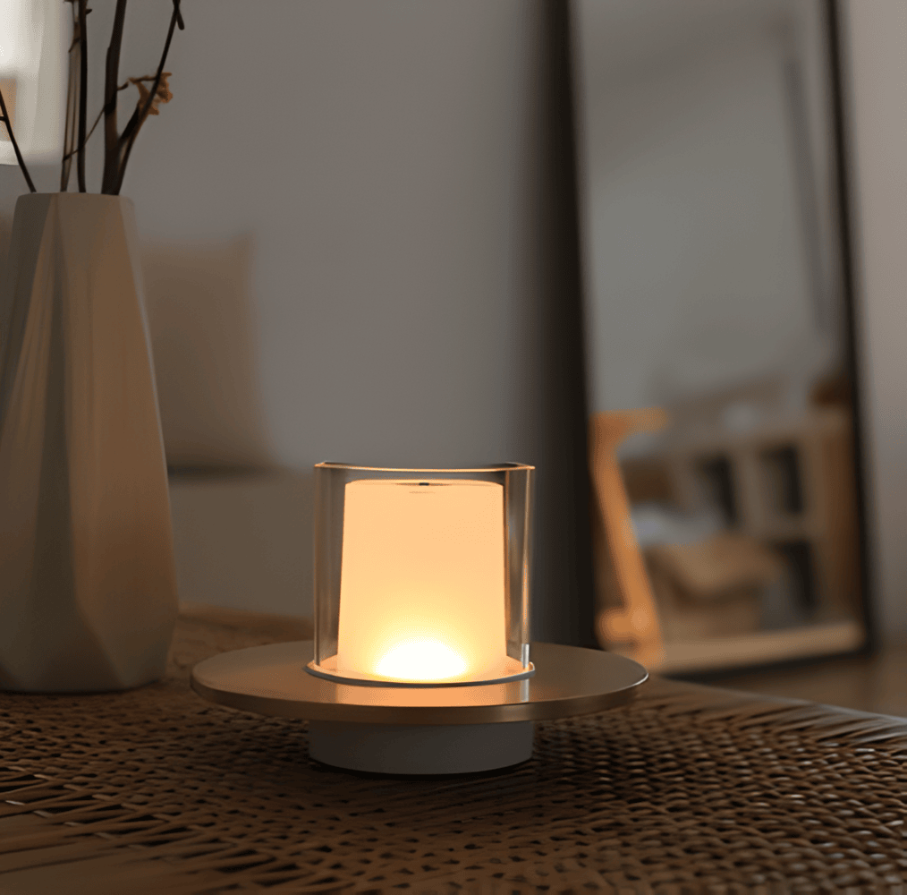 GlowGest Bordslampa - Modern Uppladdningsbar Cylindrisk Ljus LED Skrivbordslampa