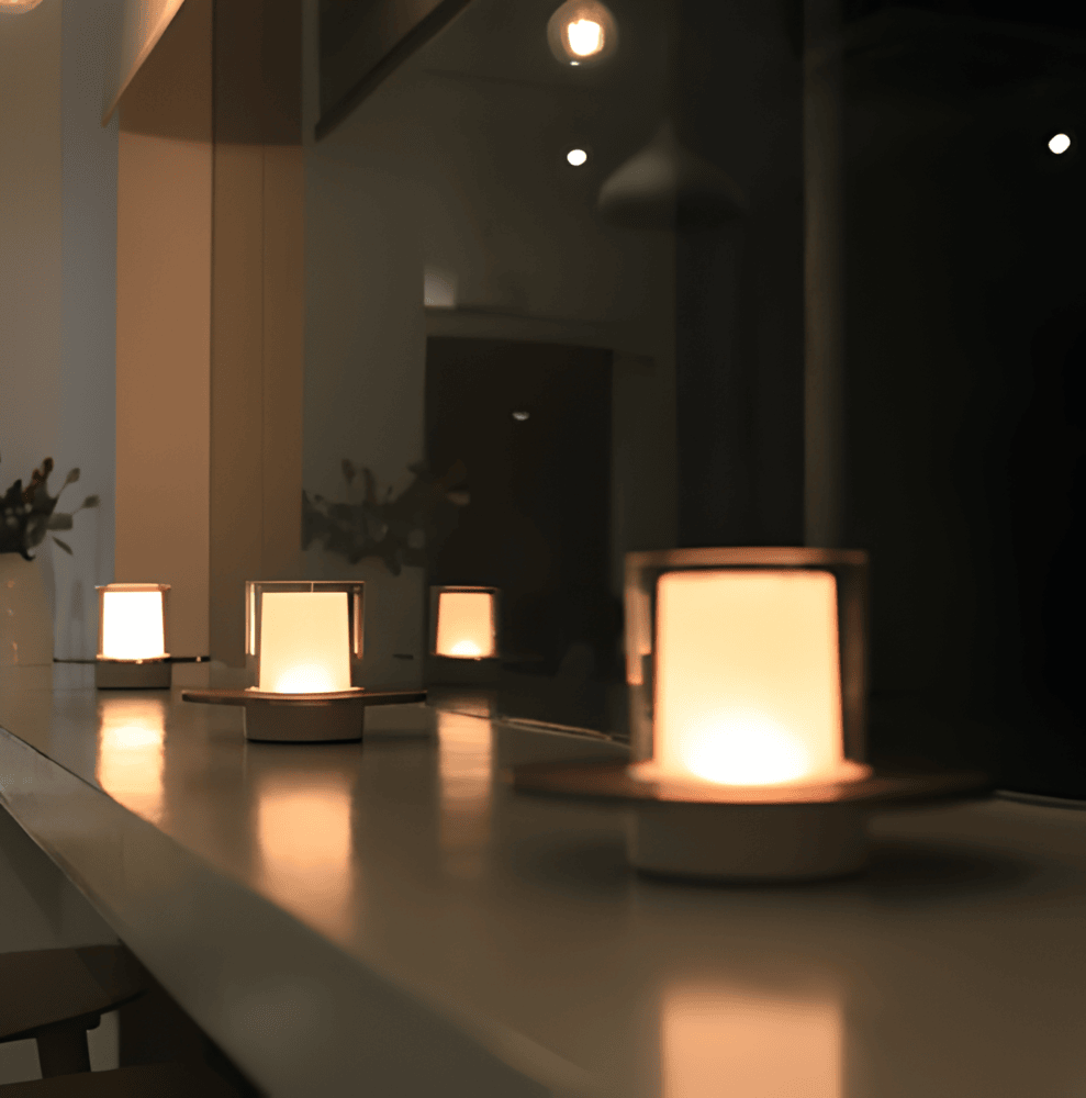 GlowGest Bordslampa - Modern Uppladdningsbar Cylindrisk Ljus LED Skrivbordslampa