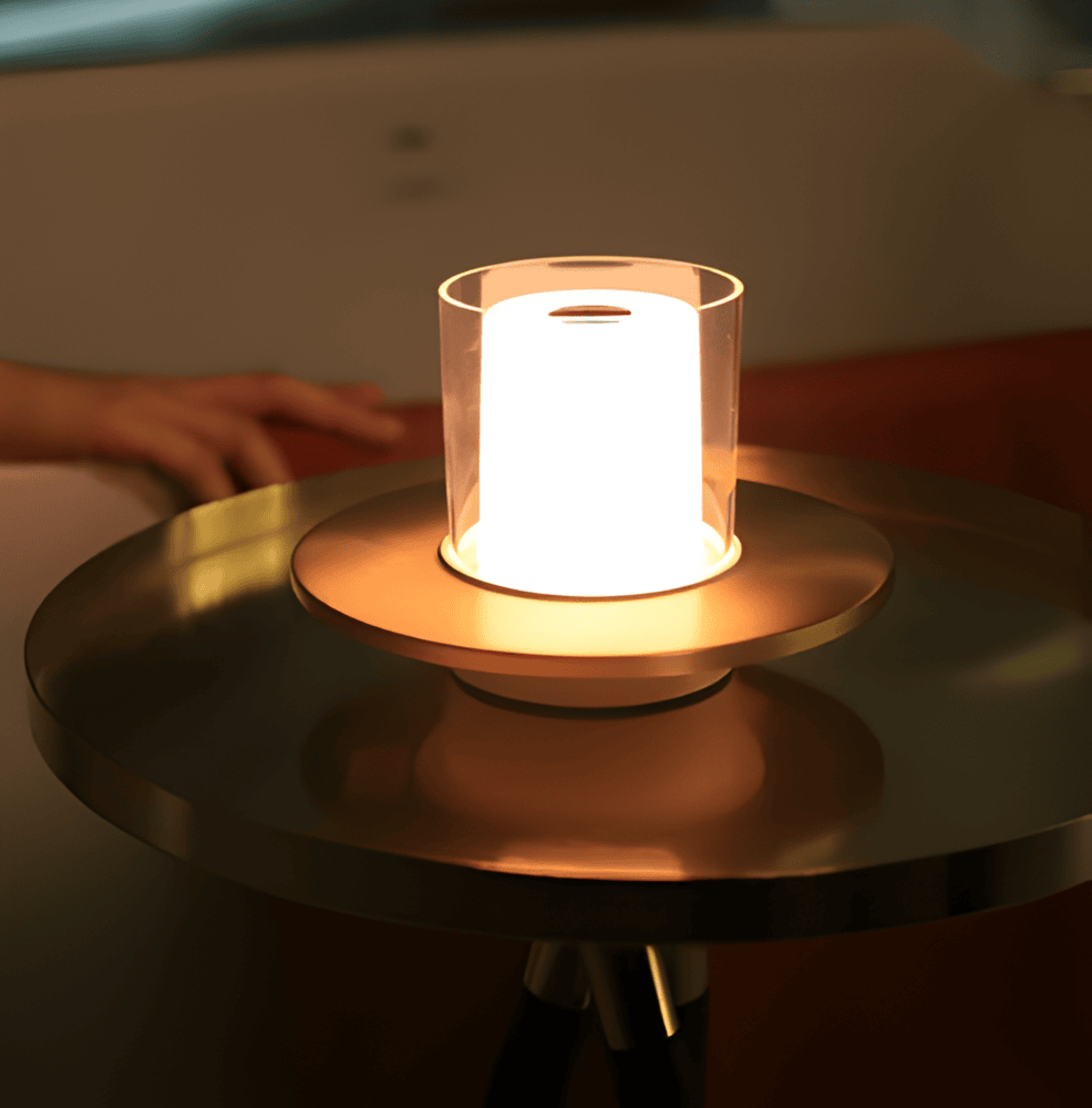 GlowGest Bordslampa - Modern Uppladdningsbar Cylindrisk Ljus LED Skrivbordslampa
