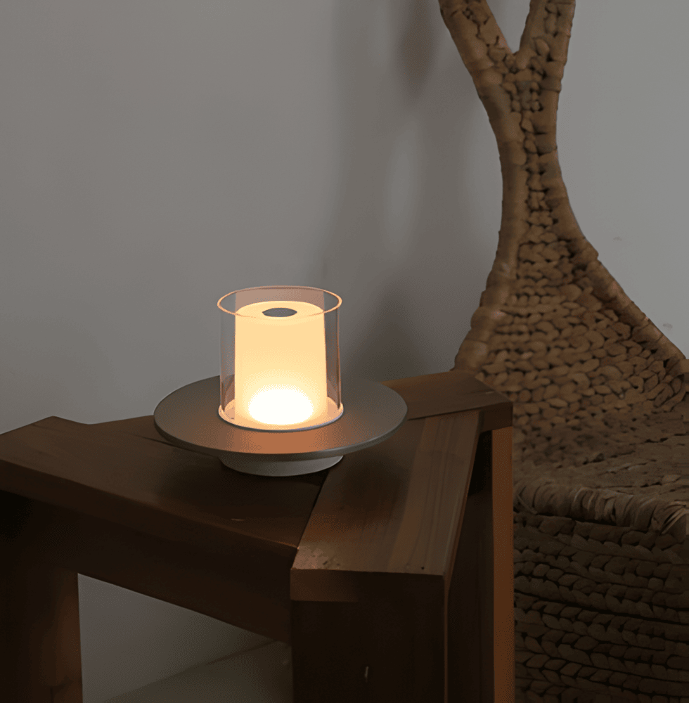 GlowGest Bordslampa - Modern Uppladdningsbar Cylindrisk Ljus LED Skrivbordslampa