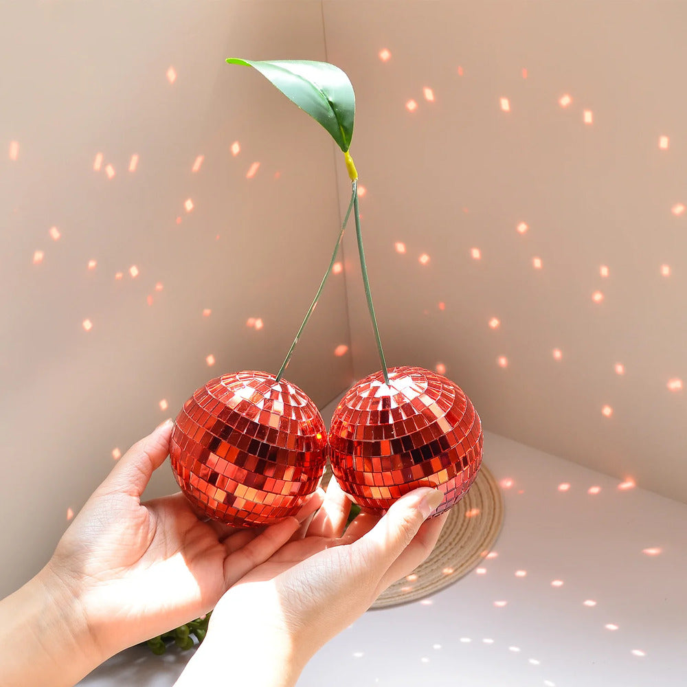 Handgjorda Körsbär Disco Kula - Exklusiva Dekorationsornament för Scen och Partystämning