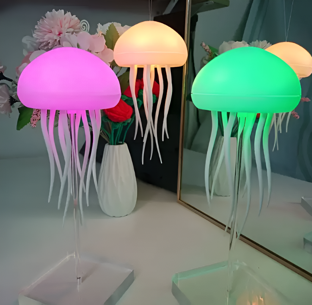 IllumBeats Manet Medusa Bordslampa - Färgskiftande, Röststyrd och Uppladdningsbar Nattlampa