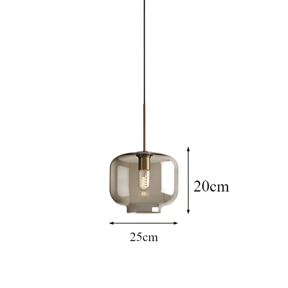Pendellampa med Klar Pärla - Taklampa i Glas för Industriellt Loft