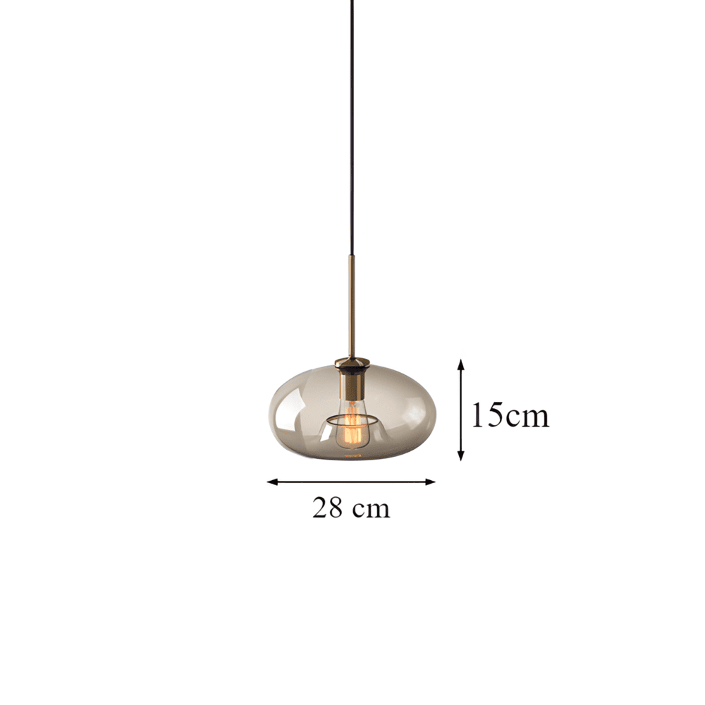 Pendellampa med Klar Pärla - Taklampa i Glas för Industriellt Loft