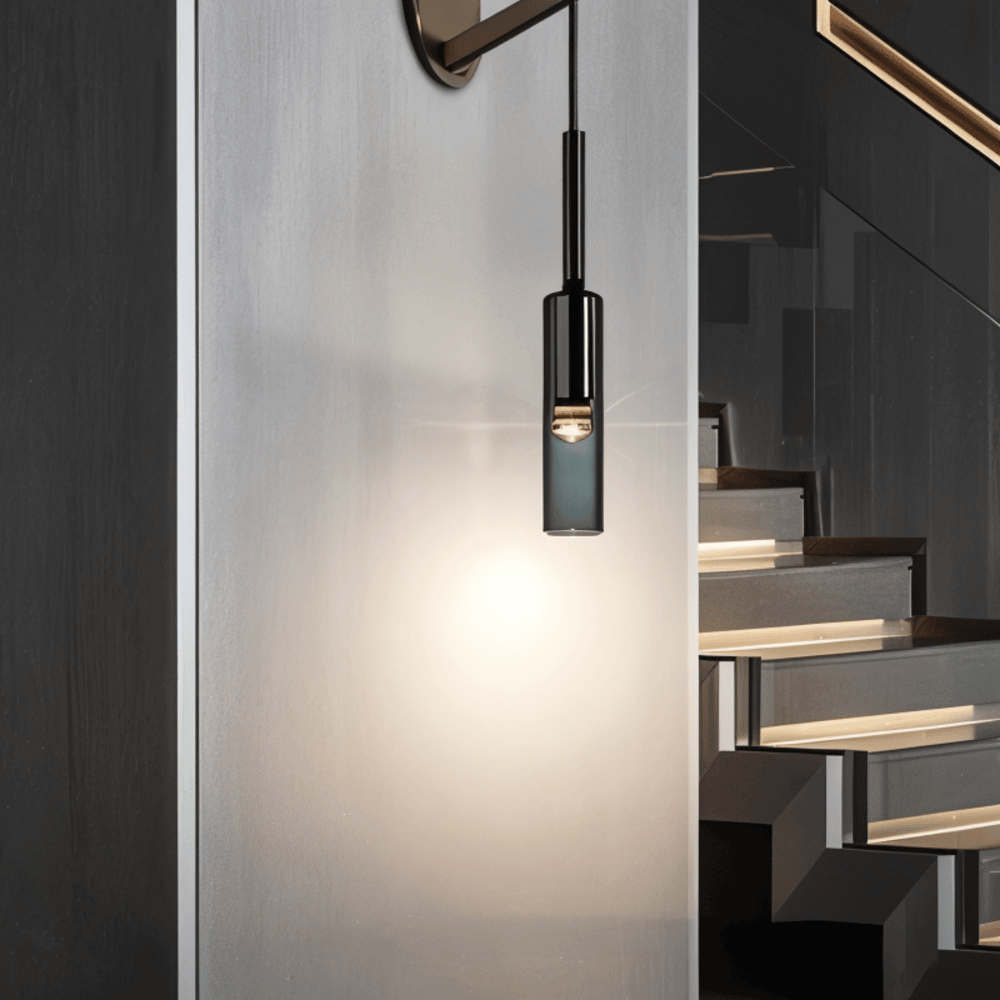 Kristallgrå Vägglampa - Minimalistisk Rökig tub Modern Vägglampa