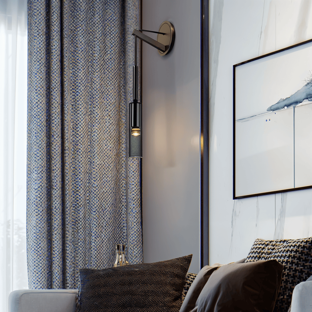 Kristallgrå Vägglampa - Minimalistisk Rökig tub Modern Vägglampa