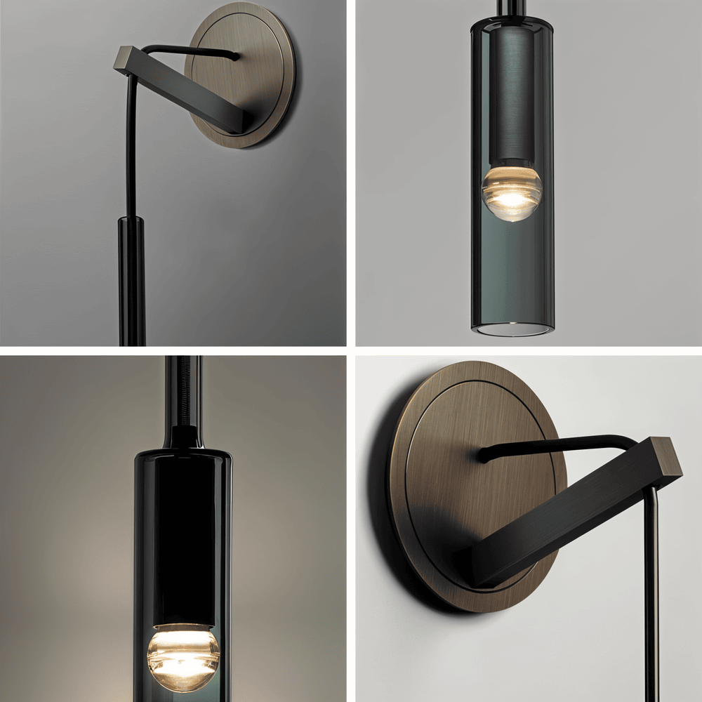 Kristallgrå Vägglampa - Minimalistisk Rökig tub Modern Vägglampa