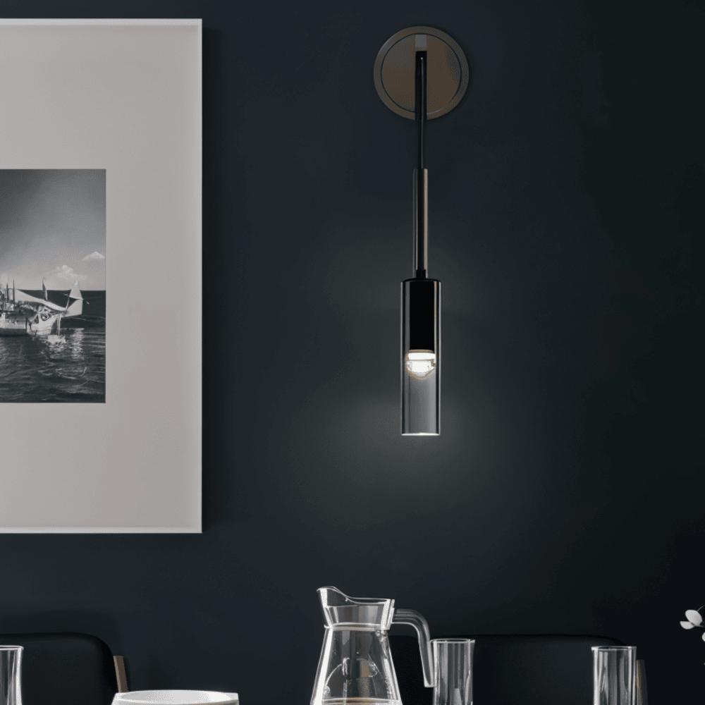 Kristallgrå Vägglampa - Minimalistisk Rökig tub Modern Vägglampa