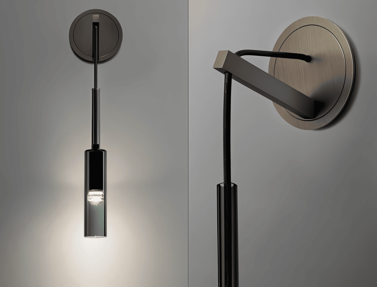 Kristallgrå Vägglampa - Minimalistisk Rökig tub Modern Vägglampa