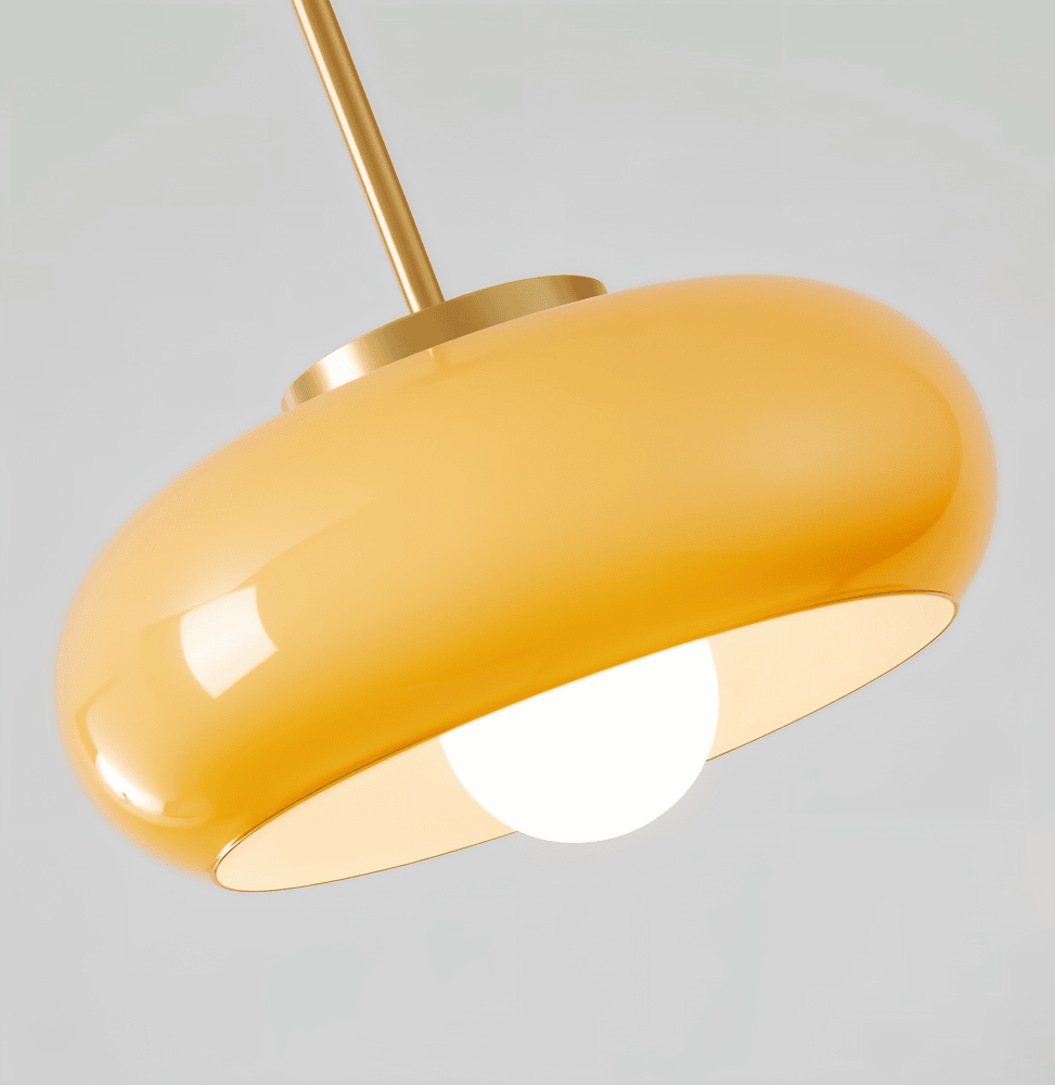 Kupollampa i Koppar - Retro Orange Vit Bauhaus LED-Pendellampa