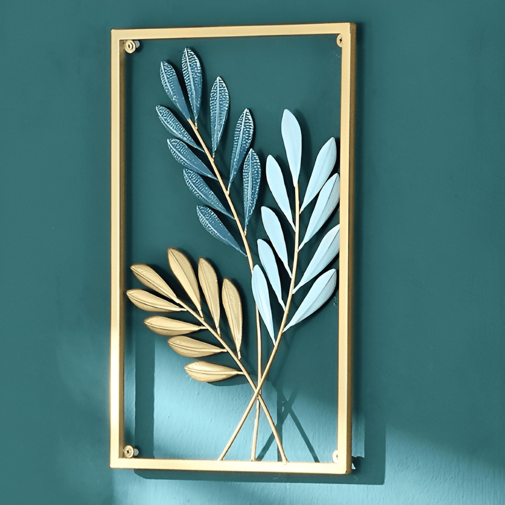 Leafy Luxe - Nordisk Metallväggkonst Inspirerad av löv för Stilrena hem