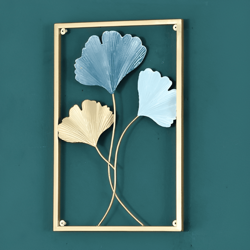 Leafy Luxe - Nordisk Metallväggkonst Inspirerad av löv för Stilrena hem