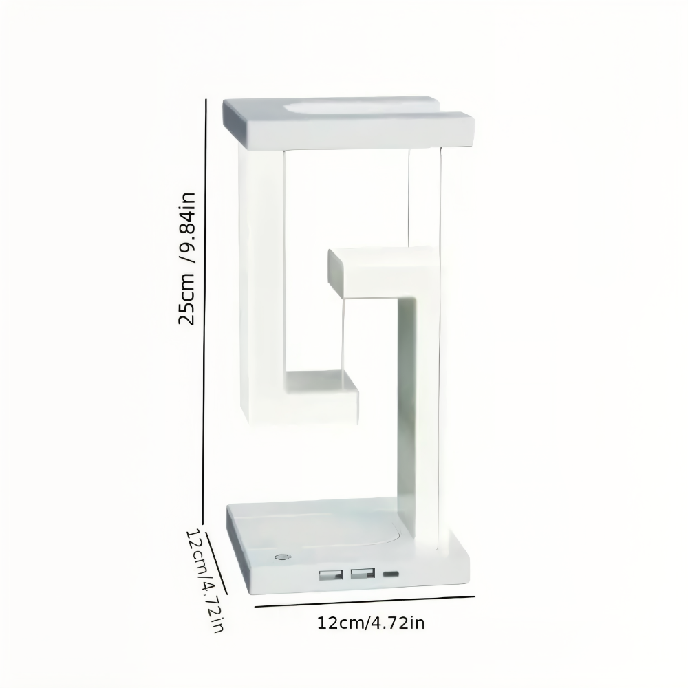 LevBlock Bordslampa - Svävande LED Bordslampa med trådlös laddningsplatta