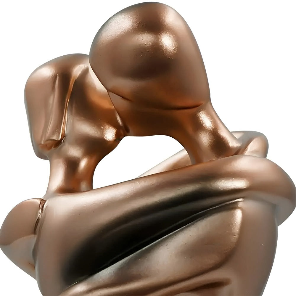 Lovers' Bond Staty - Konstnärlig Skulptur av ett Kyssande Par