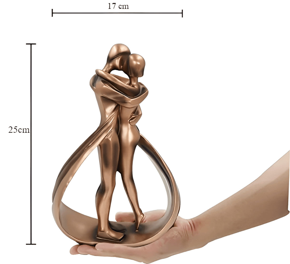 Lovers' Bond Staty - Konstnärlig Skulptur av ett Kyssande Par
