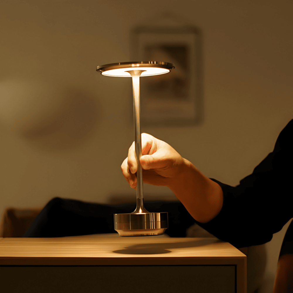 LumaLight Sladdlös Designlampa: USB-Laddningsbar, Touchstyrd Bordslampa för Stämningsbelysning