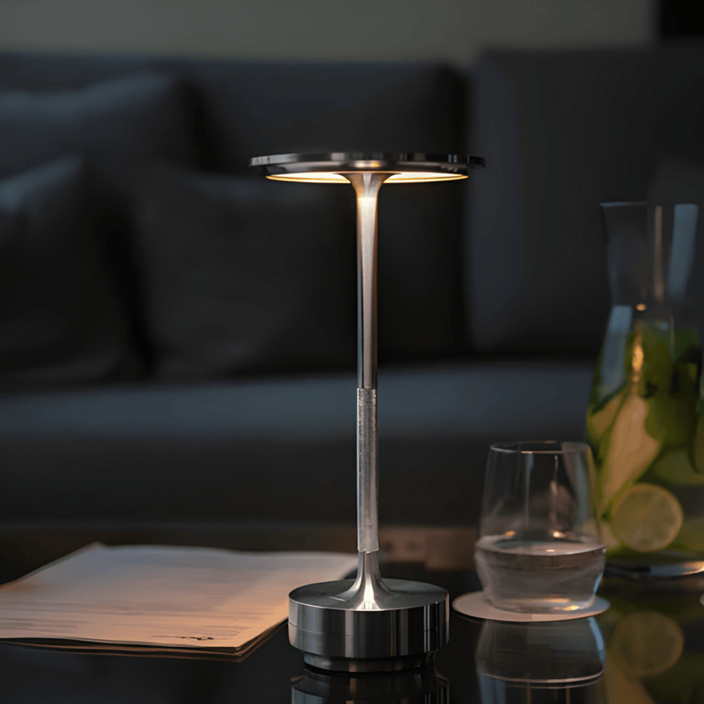 LumaLight Sladdlös Designlampa: USB-Laddningsbar, Touchstyrd Bordslampa för Stämningsbelysning