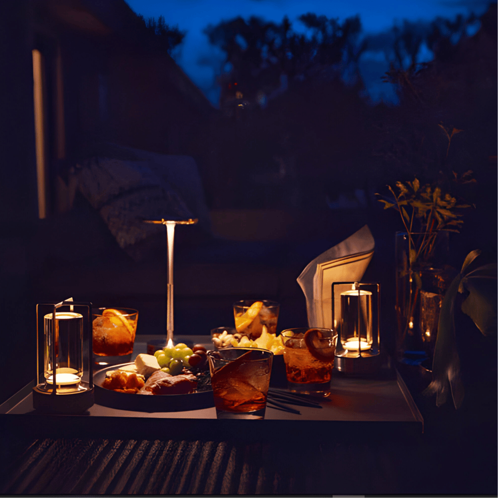 LumaLight Sladdlös Designlampa: USB-Laddningsbar, Touchstyrd Bordslampa för Stämningsbelysning