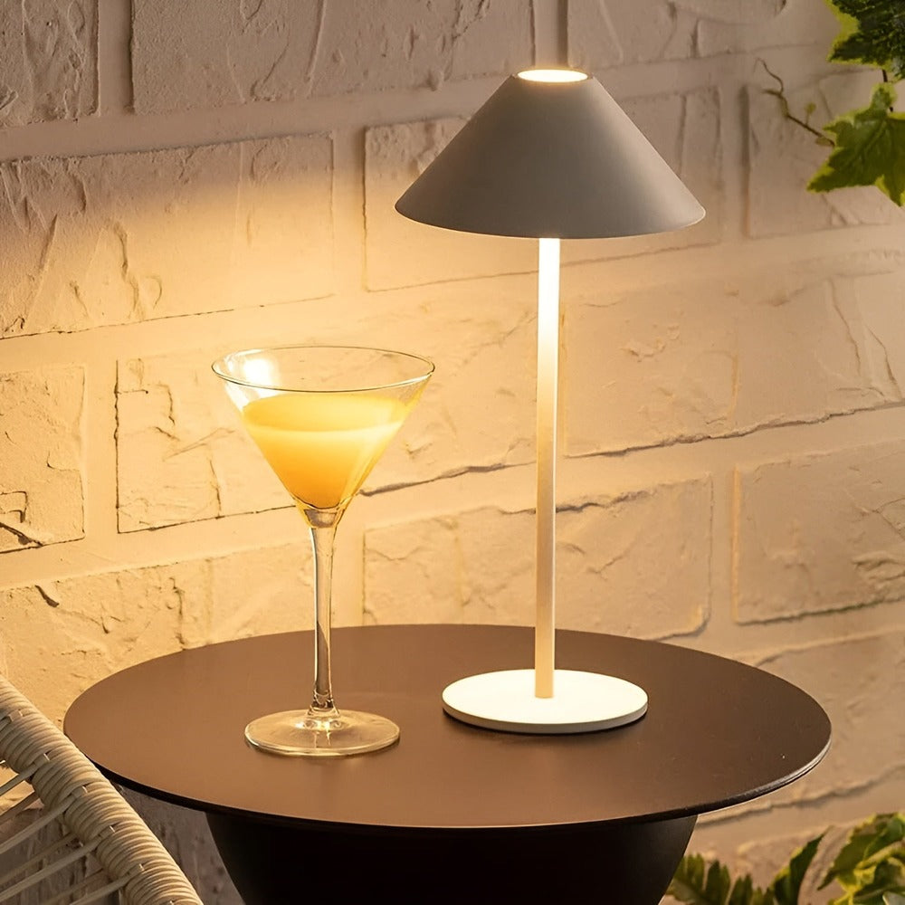LumiLuxe - Dimbar Nordic Cone LED-bordslampa med Touchkontroll