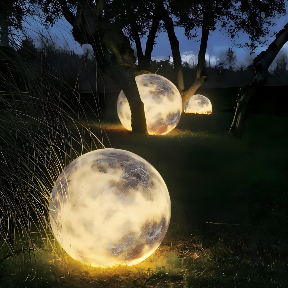 LunaLumena - Solenergi Månbelysning för Trädgård - IP65 Solarlampa Trädgård