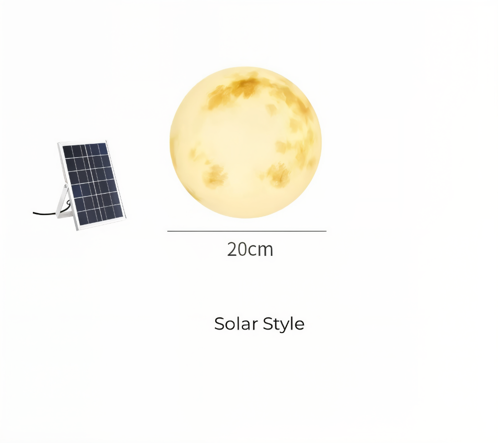LunaLumena - Solenergi Månbelysning för Trädgård - IP65 Solarlampa Trädgård