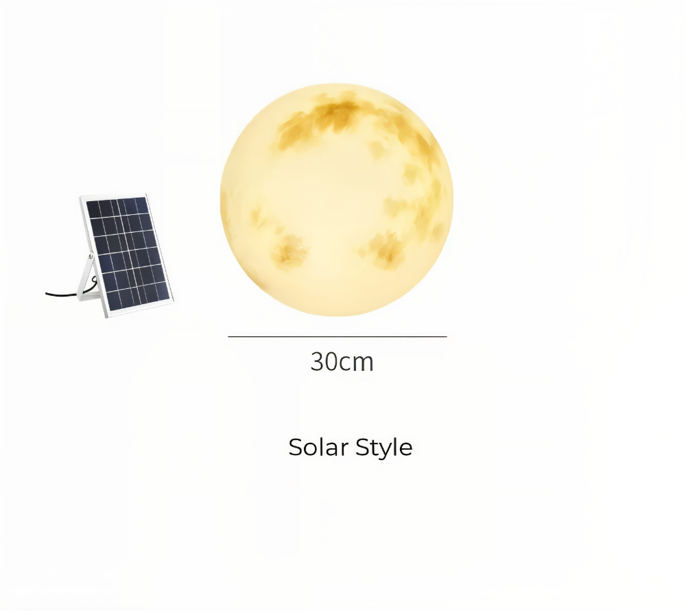 LunaLumena - Solenergi Månbelysning för Trädgård - IP65 Solarlampa Trädgård