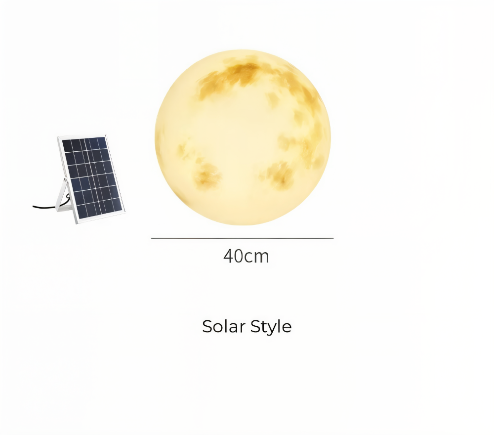 LunaLumena - Solenergi Månbelysning för Trädgård - IP65 Solarlampa Trädgård