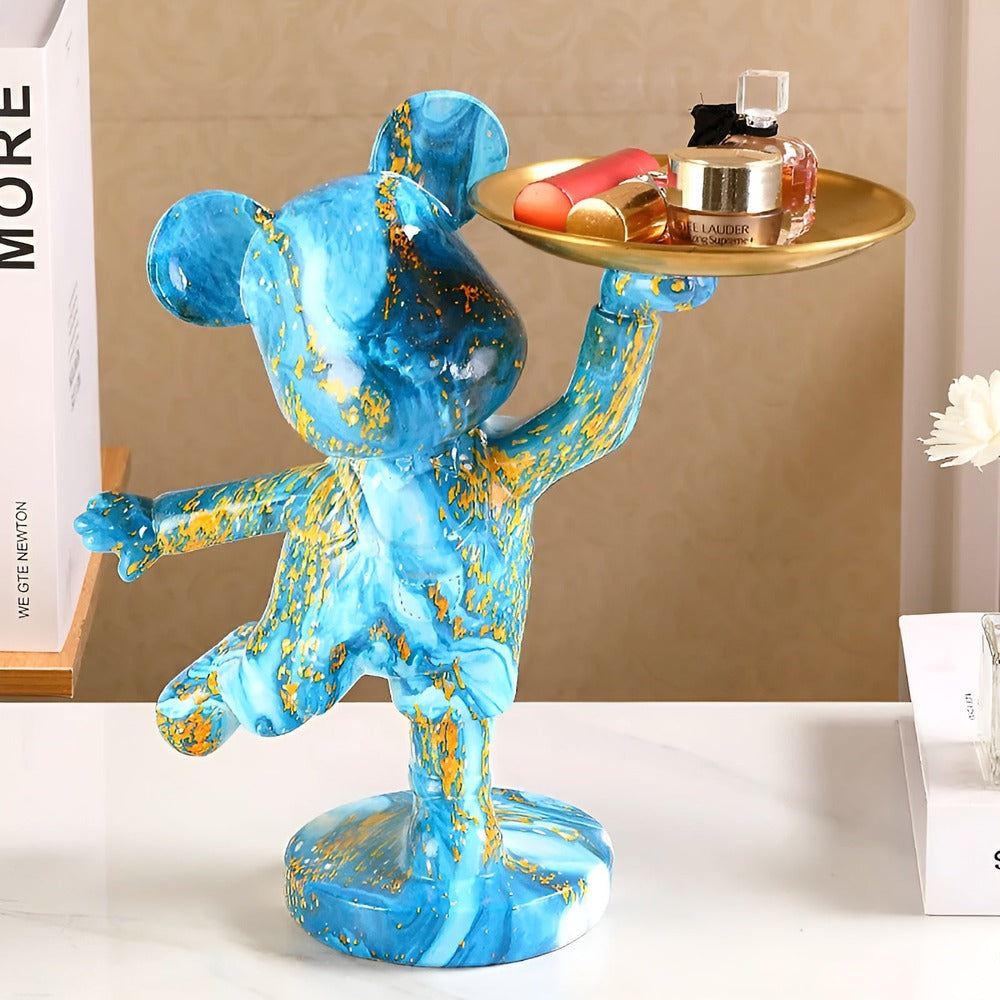 Luxe Bear - Multifunktionell Handgjord Figur och Organisatör i Harts