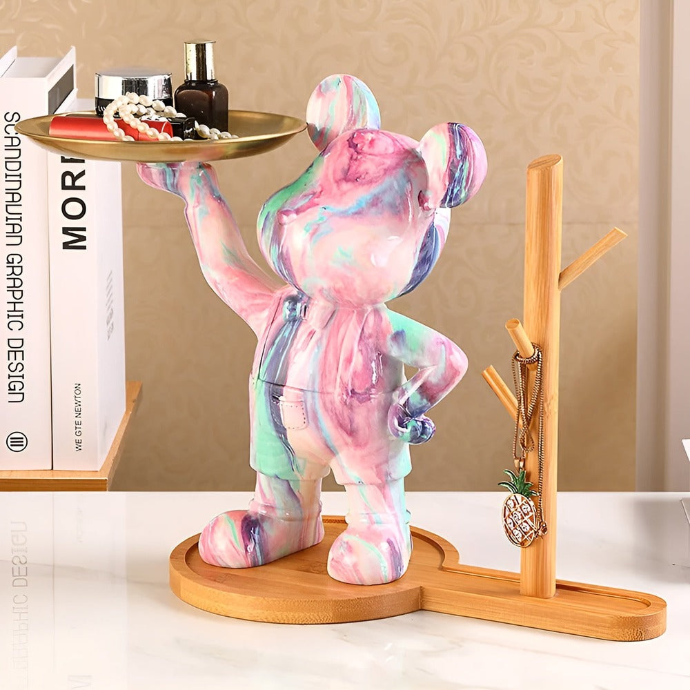 Luxe Bear - Multifunktionell Handgjord Figur och Organisatör i Harts