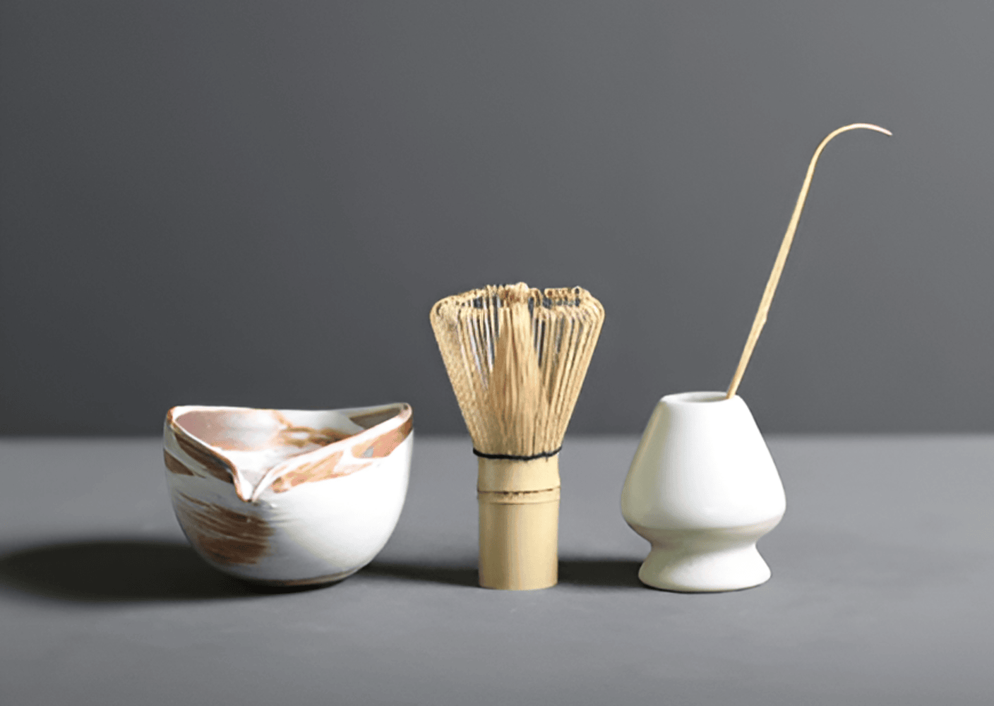 Matcha-set i keramik och bambu – 4 delar – japanskt te-set med tillbehör