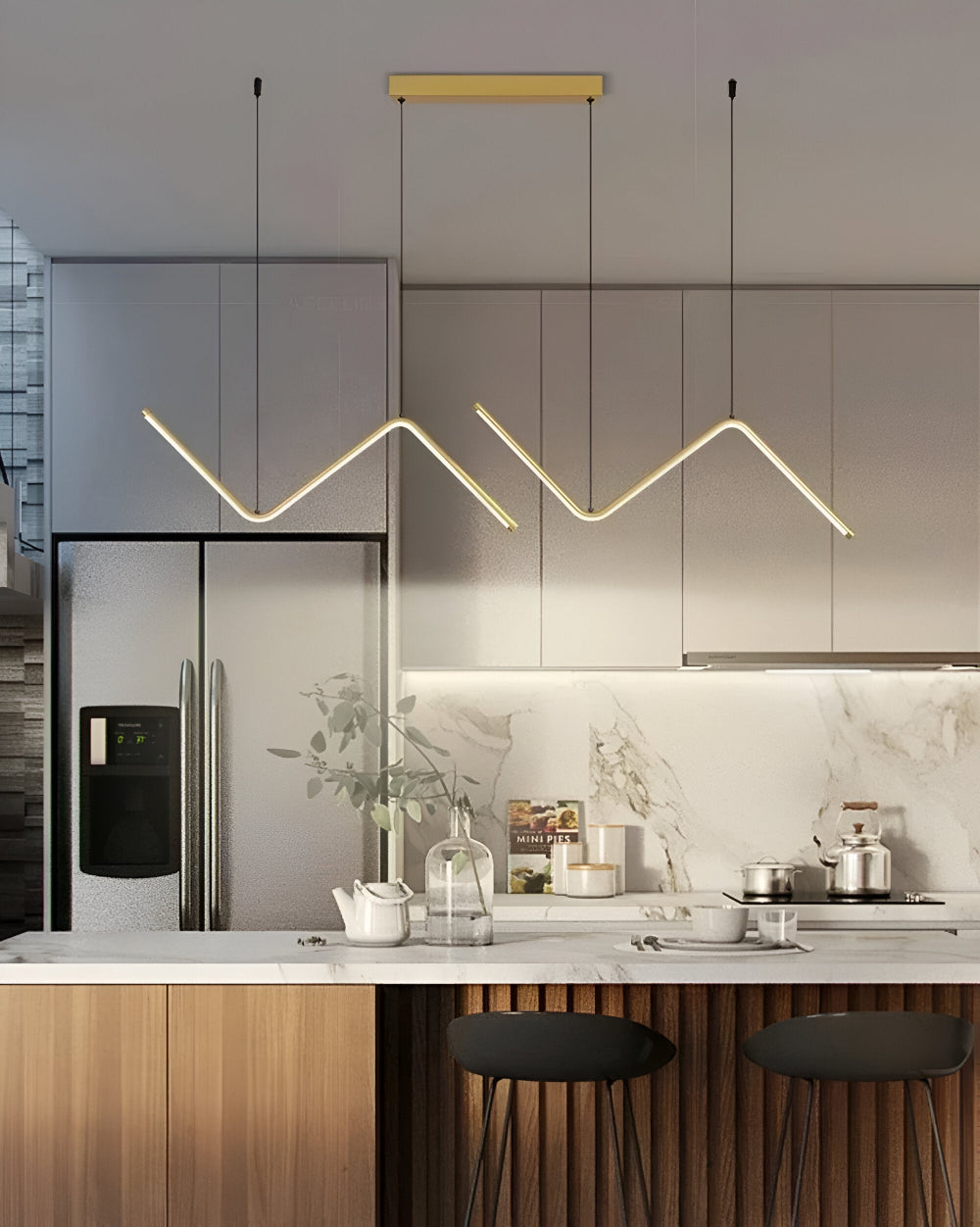 Luxurzi Pendellampa - Lyxig Triangulär LED Pendellampa