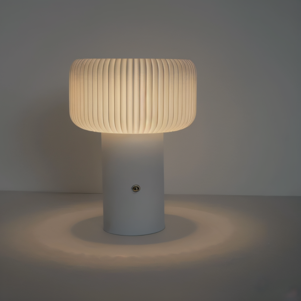 Mush Bordslampa - Stilren Ribbad Svamp Nattljus - Färgskiftande Lampa