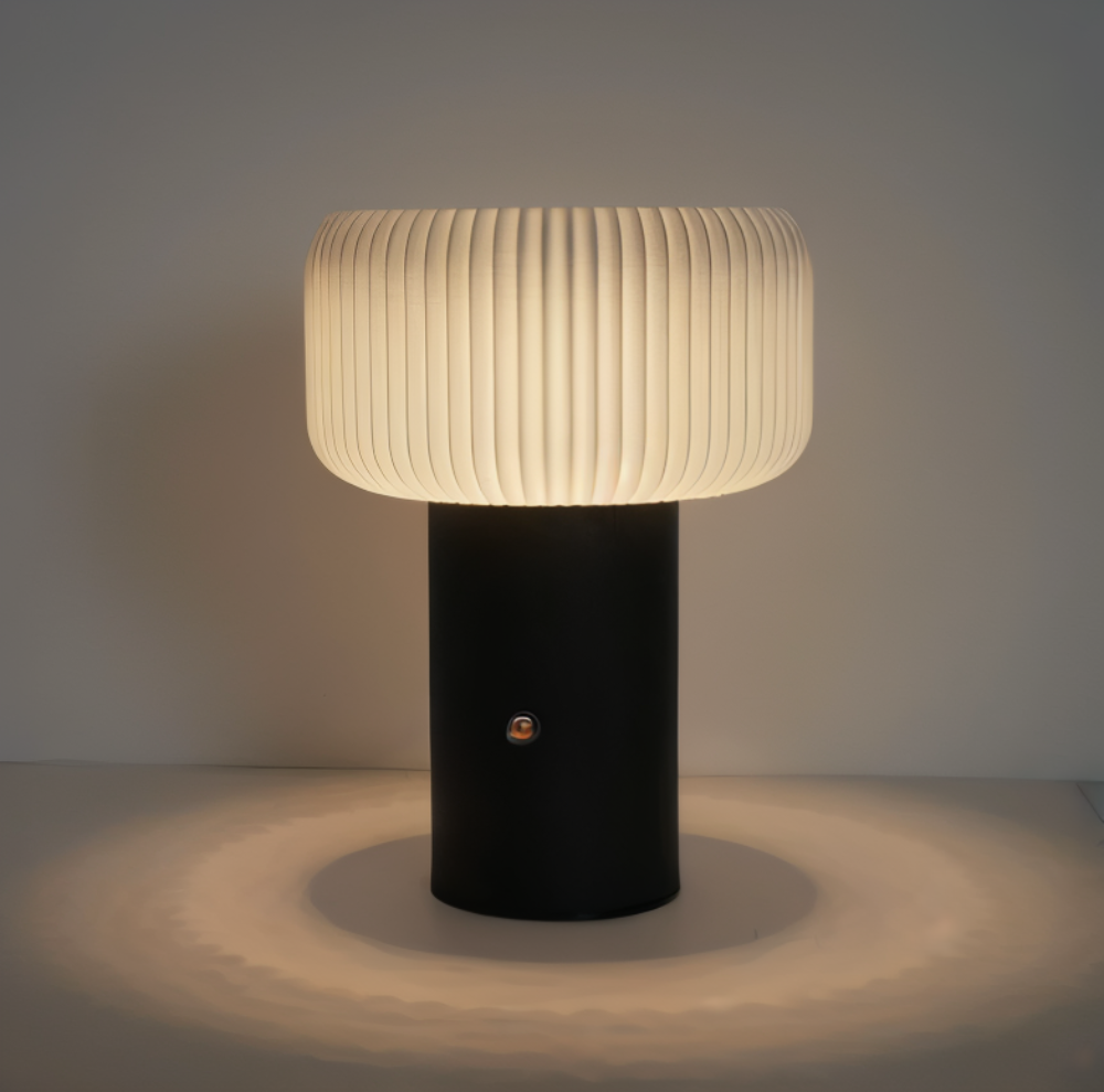 Mush Bordslampa - Stilren Ribbad Svamp Nattljus - Färgskiftande Lampa