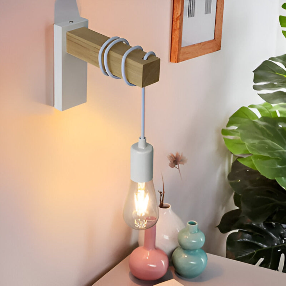 Naturlig Trä Vägglampa - Minimalistiska Rustika Vägglampor LED
