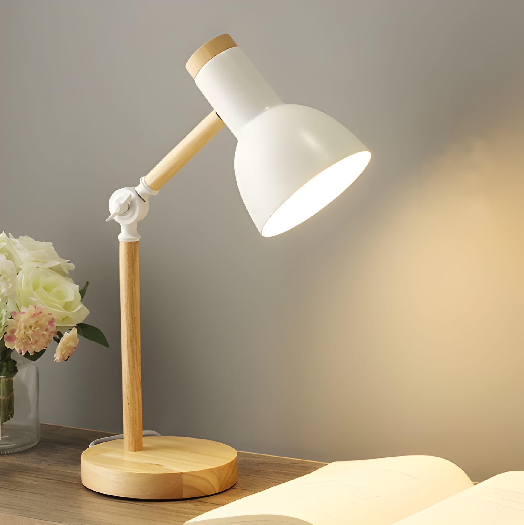 Nordelux Bordslampa - Färgglad Macaron LED Justerbar Skrivbordslampa i Trä