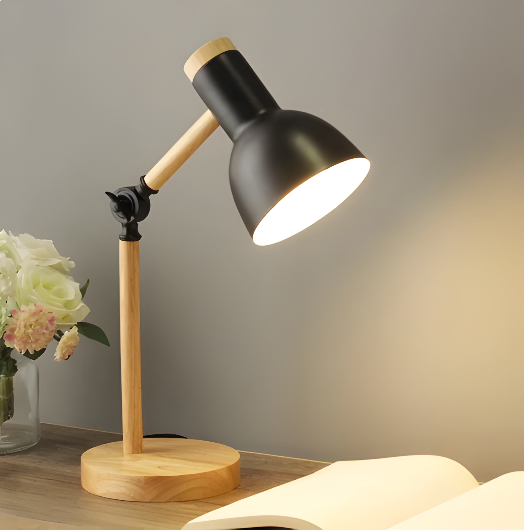 Nordelux Bordslampa - Färgglad Macaron LED Justerbar Skrivbordslampa i Trä