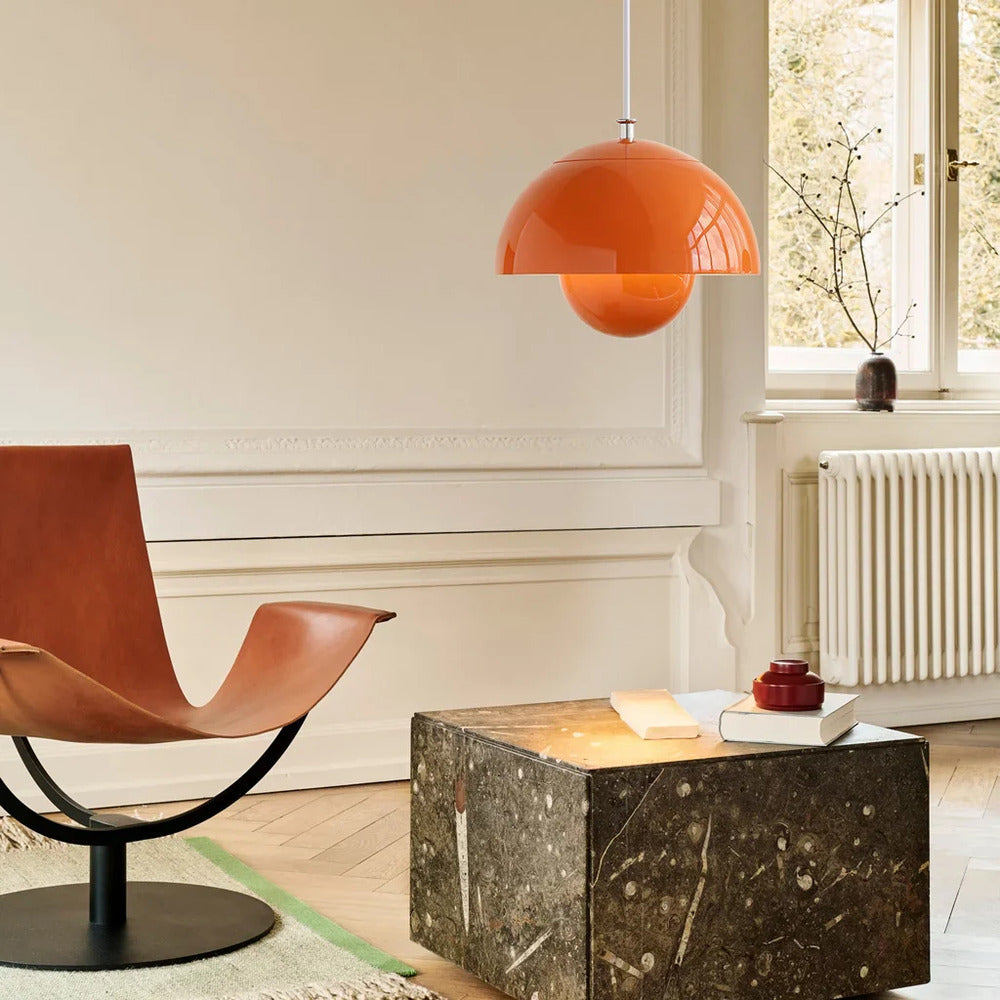 Nordisk metallpendellampa 25 cm – nordisk design, blommform, retrostil