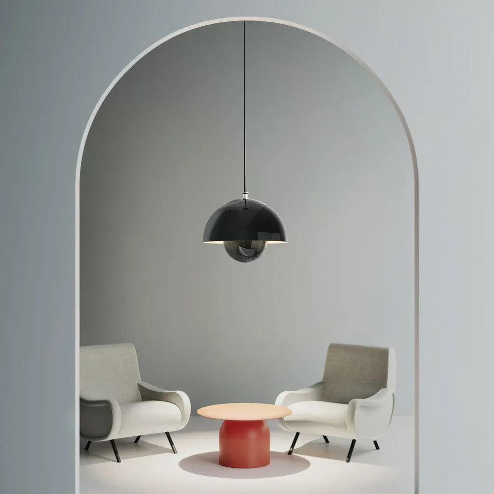 Nordisk metallpendellampa 25 cm – nordisk design, blommform, retrostil
