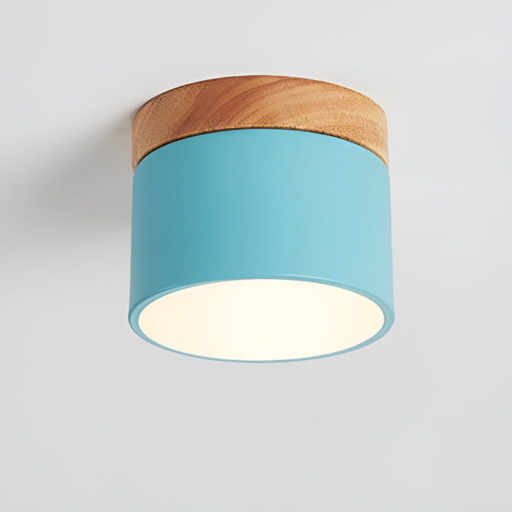 PastelGlow Cylinderlampa - Vintage Flush Mount Taklampa