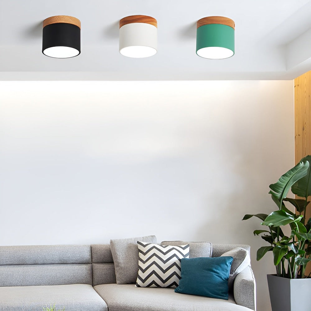 PastelGlow Cylinderlampa - Vintage Flush Mount Taklampa
