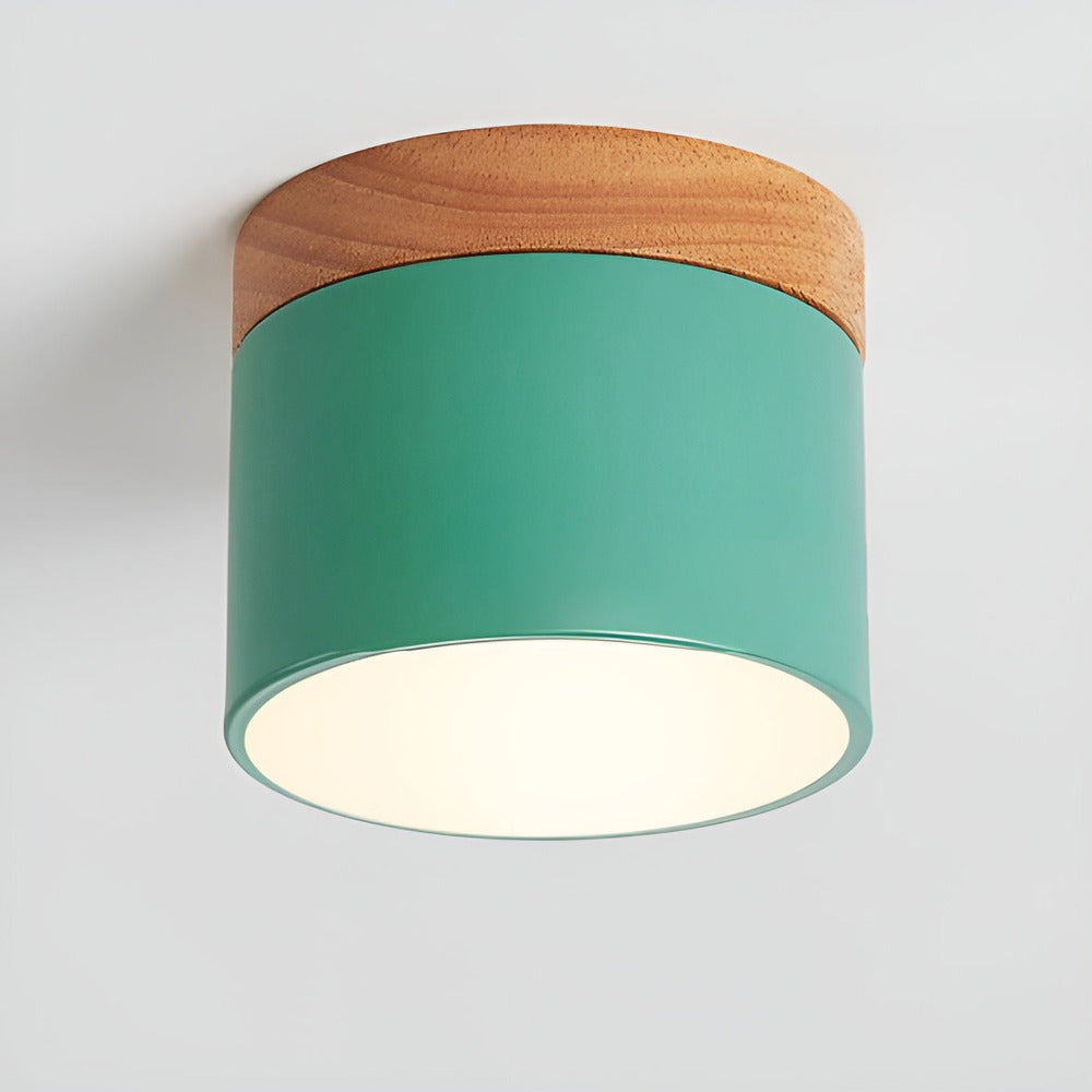 PastelGlow Cylinderlampa - Vintage Flush Mount Taklampa