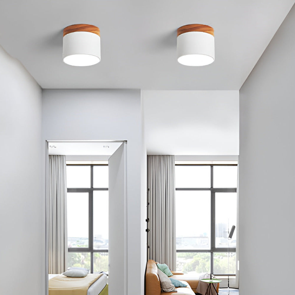 PastelGlow Cylinderlampa - Vintage Flush Mount Taklampa