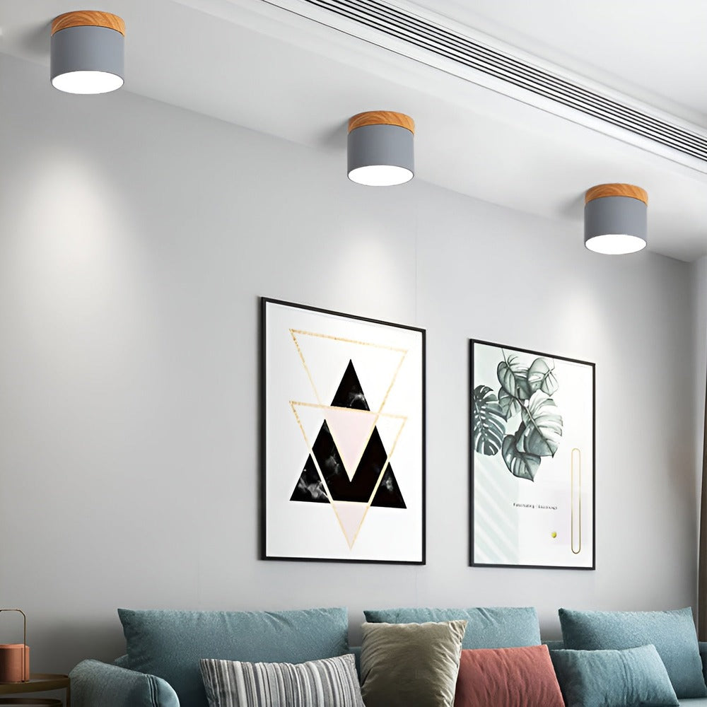 PastelGlow Cylinderlampa - Vintage Flush Mount Taklampa