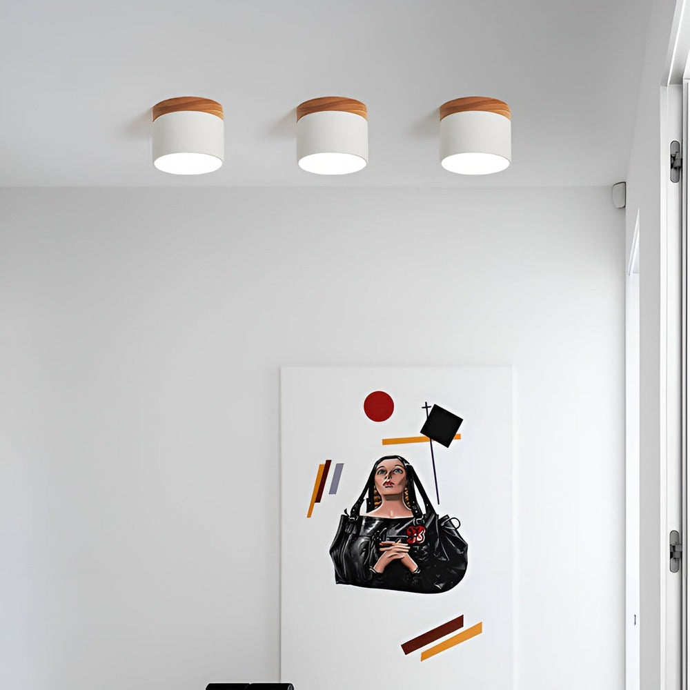 PastelGlow Cylinderlampa - Vintage Flush Mount Taklampa