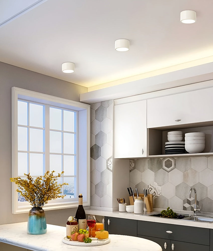 PastelGlow Cylinderlampa - Vintage Flush Mount Taklampa
