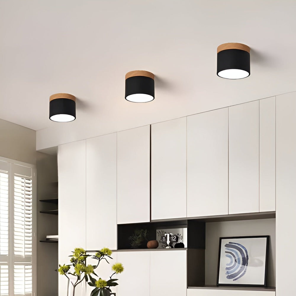 PastelGlow Cylinderlampa - Vintage Flush Mount Taklampa