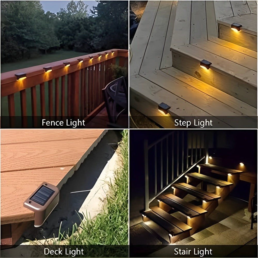 PathStep Lights - 2/4/8 pack LED-Solcellsbelysning för Trappor - Vattentät Vägglampa för Utomhusbruk