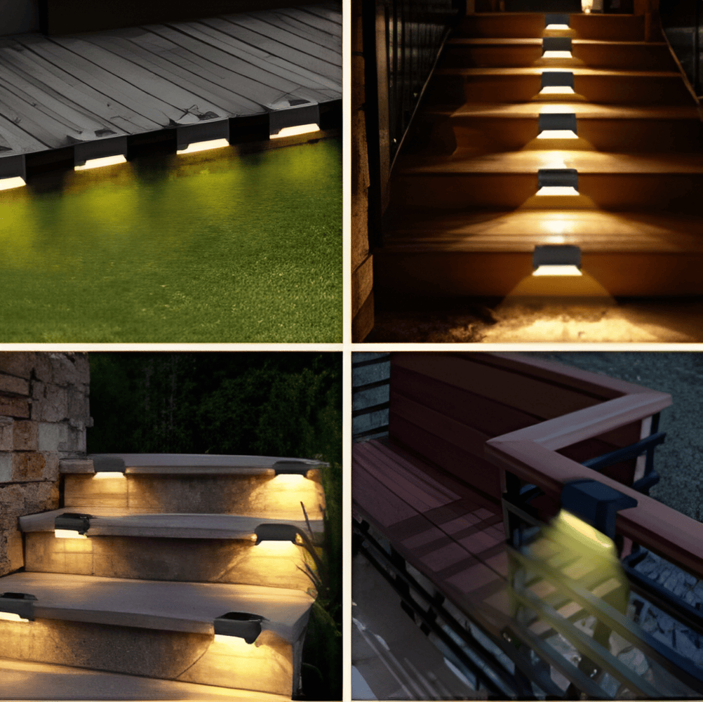 PathStep Lights - 2/4/8 pack LED-Solcellsbelysning för Trappor - Vattentät Vägglampa för Utomhusbruk